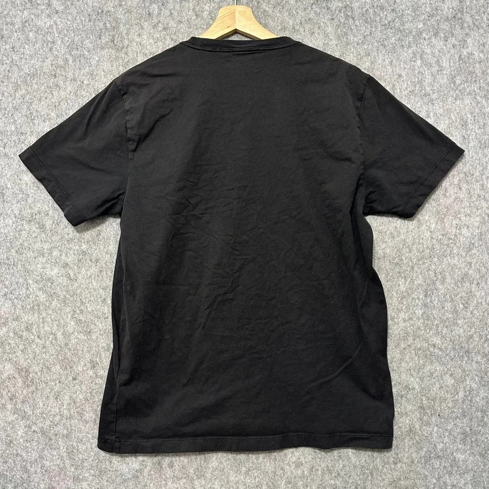 True Religion Mens Large Black‎ Red Box Logo Graphic T-Shirt Short Sleeve Tee